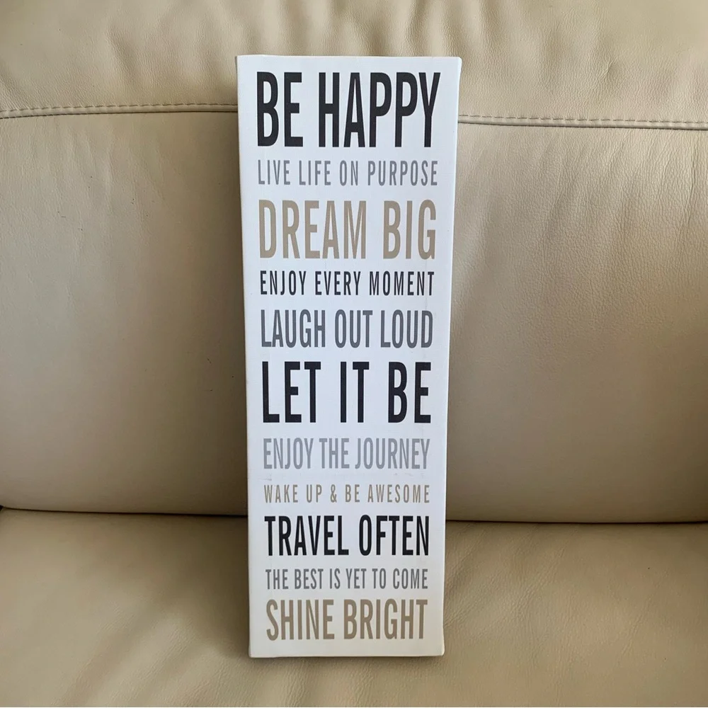 Inspirational Quote Wall Art Decor Black Gold Desk Shelf Sign Home Office 18”
